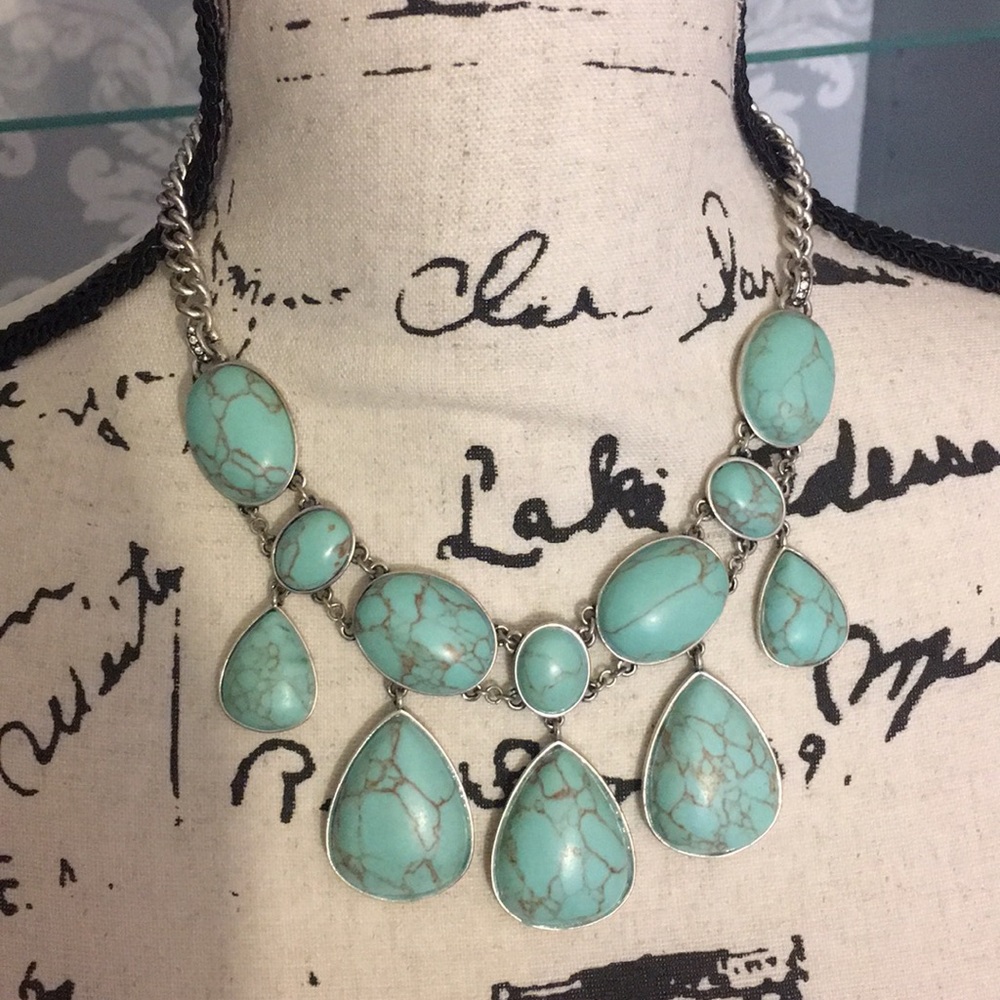Fossil Turquoise Bubble Necklace